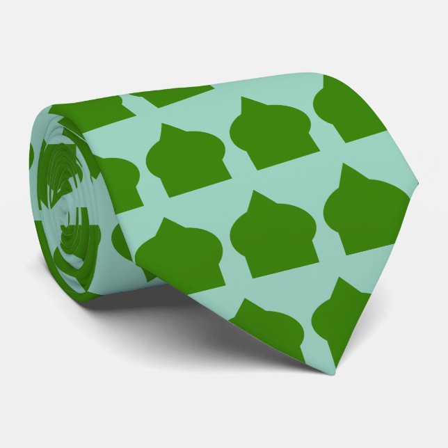 Grünes marokkanisches Musterdesign Krawatte (Gerollt)