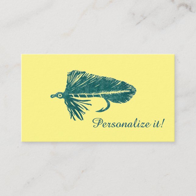 Grünes Matuka Ausläufer-Fliegenfischen, Fliege, Visitenkarte (Vorderseite)