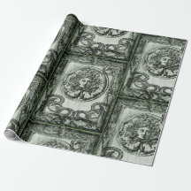 Grünes Medusa-Geschenk-Packpapier