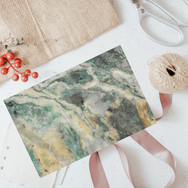 Grünes Meerwasser-Steinmuster Seidenpapier (In Situ)