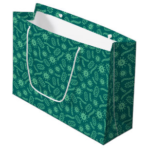 Grünes Mikroben-Muster Große Geschenktüte
