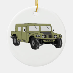 Grünes MilitärHumvee Keramikornament