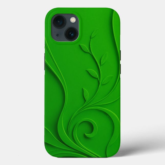 Grünes Minimal-Blatt-Design Case-Mate iPhone Hülle (Rückseite)