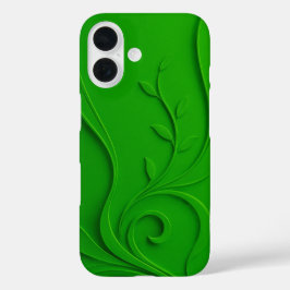 Grünes Minimal-Blatt-Design iPhone 16 Hülle