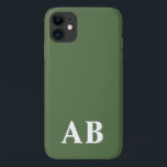 Grünes Minimal Modernes Anfangsmonogramm Case-Mate iPhone Hülle<br><div class="desc">Dieses stilvolle Handy-Gehäuse zeichnet sich durch ein einfaches modernes Design in Grün & Weiß aus. Machen Sie eine von einer Art Handy-Fall mit benutzerdefinierten Initial und Namen. Es wird ein cooles, einzigartiges Geschenk für jemanden, der etwas Besonderes oder sich selbst ist. Wenn Sie gewollt haben, die Schriftart oder Position zu...</div>