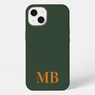Grünes Minimalistisches modernes Anfangsmonogramm iPhone Hülle