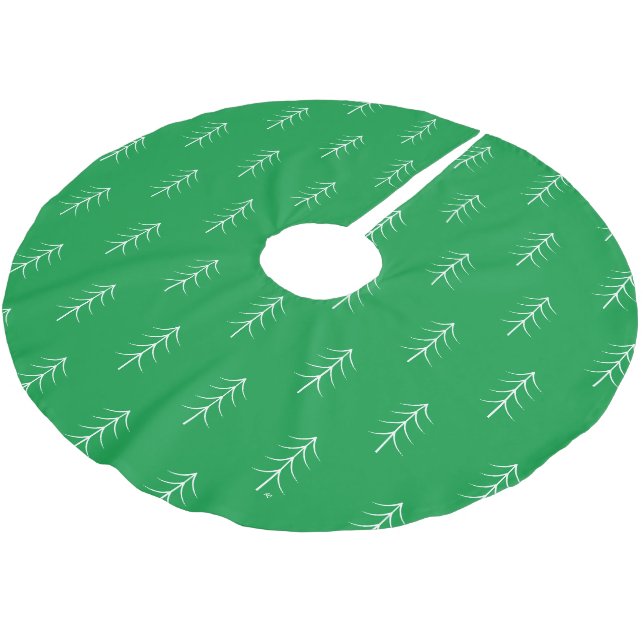 Grünes Minimalistisches Weihnachtsrock Polyester Weihnachtsbaumdecke (Schrägansicht)
