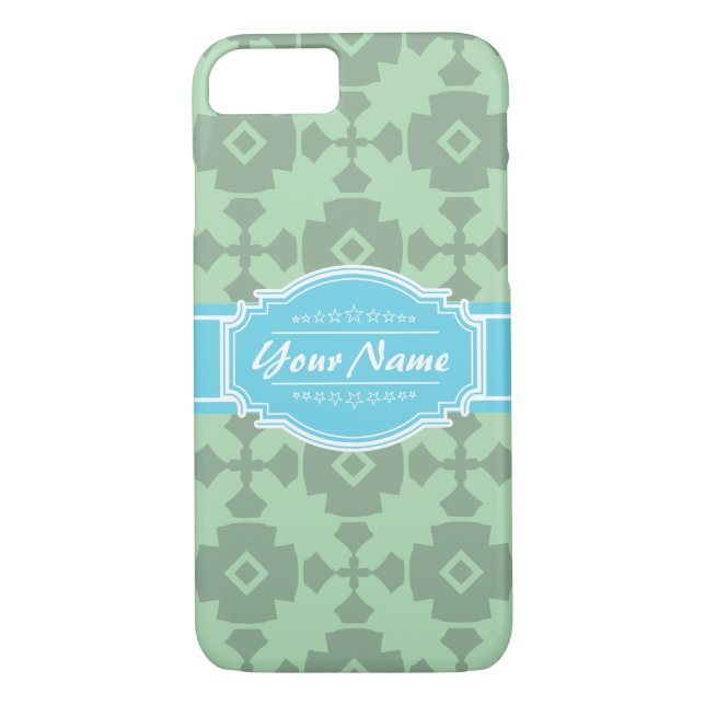 Grünes Minusmuster mit Personalisiertem Namen Case-Mate iPhone Hülle (Rückseite)