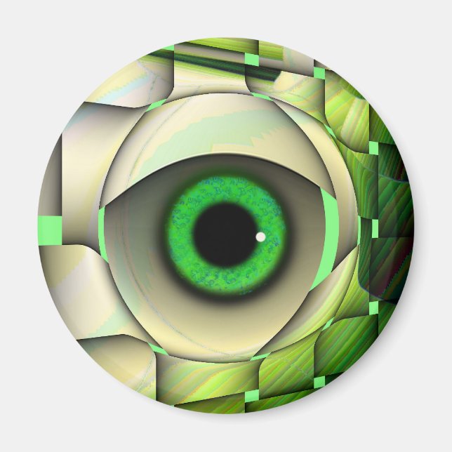 Grünes Mit Augen Monster Magnet (Vorne)