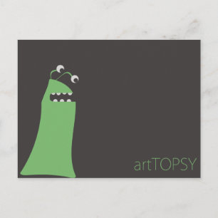 Grünes Mit Augen Monster Postkarte
