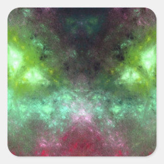 Grünes mit Augen Monster Quadratischer Aufkleber
