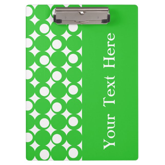 Grünes Mod-Ball-Design mit benutzerdefiniertem Tex Klemmbrett (Vorderseite)
