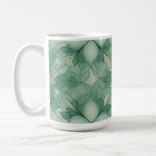 Grünes modernes Geo-Muster Kaffeetasse