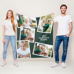 Grünes modernes Mehrfach-Foto Familienheim-Dekor-G Fleecedecke