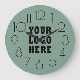 Grünes, modernes Minimalistisches Firmenlogo Große Wanduhr