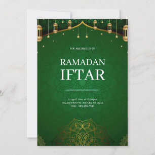 Grünes modernes Ramadan-Iftar Einladung