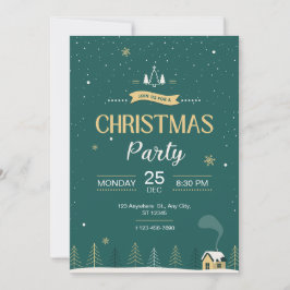 Grünes modernes WeihnachtsParty Einladung