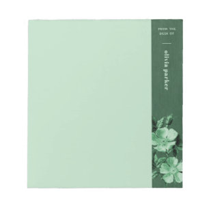 Grünes monochromatisches Bloom Blumenbenutzerdefin Notizblock