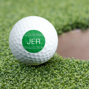 Grünes monogramm-initial personalisierter Golfspie Golfball