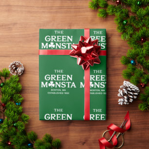 Grünes Monsta Boston Green Monstah Baseball-Gesche Geschenkpapier