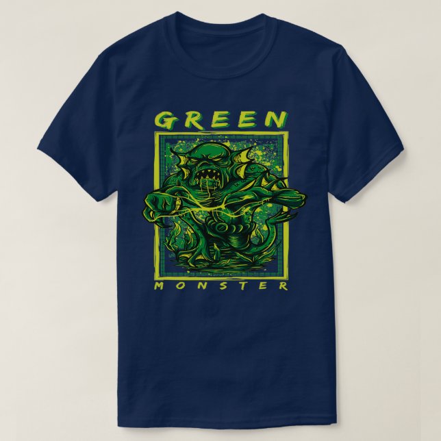Grünes Monster 1 T-Shirt (Design vorne)