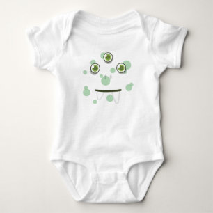 Grünes Monster-Gesicht Kinder Kleidung Baby Strampler