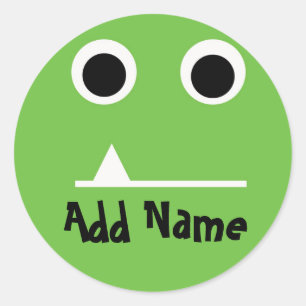 Grünes Monster-personalisierter Geschenk-Aufklebe Runder Aufkleber