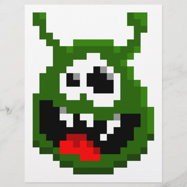 Grünes Monster - Pixel Art (Vorderseite)
