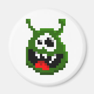 Grünes Monster - Pixel Art Magnet