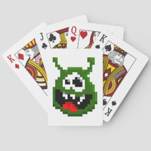Grünes Monster - Pixel Art Spielkarten