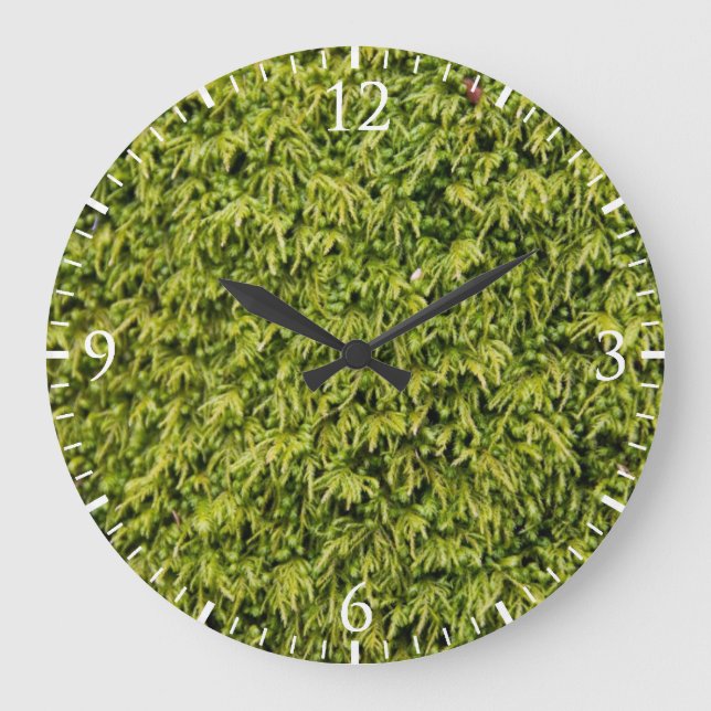 Grünes Moos Große Wanduhr (Vorderseite)