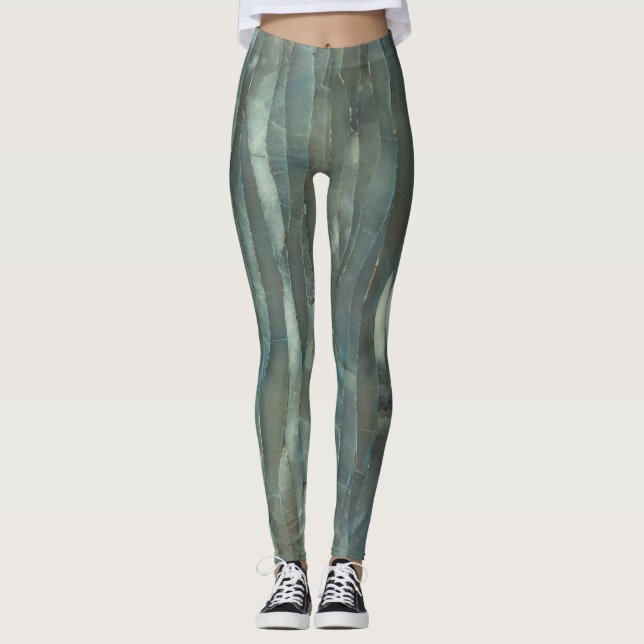 Grünes Moosquarz Leggings (Vorderseite)