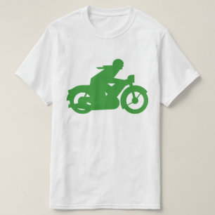 Grünes Motorbiker Zeichen T-Shirt