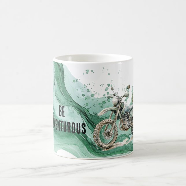 Grünes Motorrad-Abenteuer Kaffeetasse (Mittel)