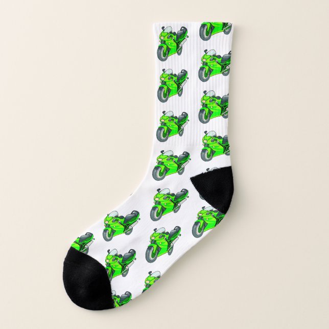 Grünes Motorrad Socken (Rechts - Innen)