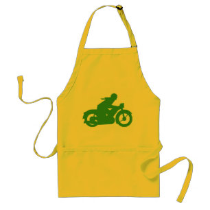 Grünes Motorradfahrer-Schild Schürze