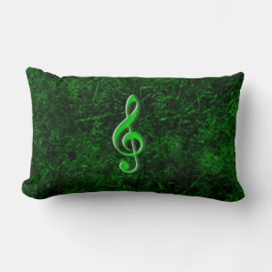 Grünes Musiknotensymbol-Kissen für den Lendenberei Lendenkissen