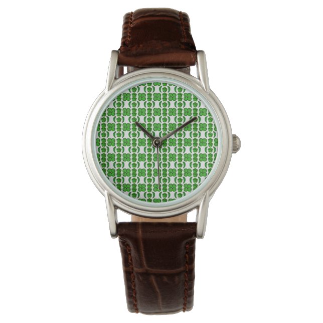 Grünes Muster Armbanduhr (Vorderseite)