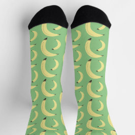 Grünes Muster für den einfachen Bananenmarkt Socken