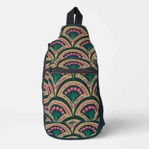 Grünes Muster in der Muschel Crossbody Bag