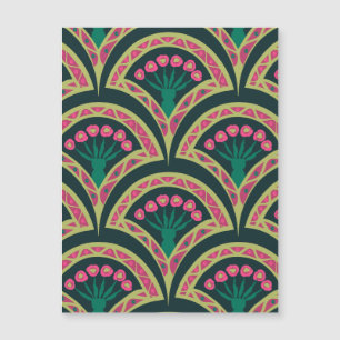 Grünes Muster in der Muschel Magnetkarte