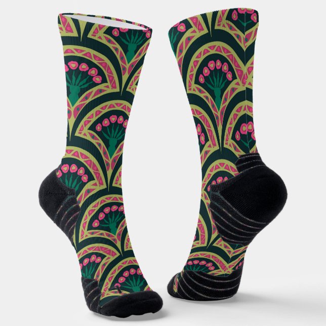 Grünes Muster in der Muschel Socken (Gewinkelt)