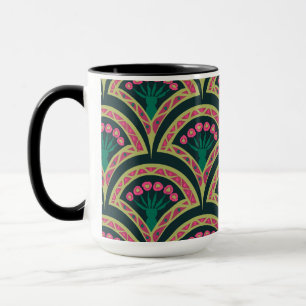 Grünes Muster in der Muschel Tasse