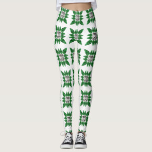 Grünes Muster Leggings