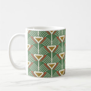 grünes nahtloses Muster mit Linien und Geometrie Kaffeetasse