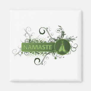 Grünes Namaste Englisch Magnet
