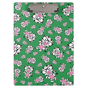Grünes Nerdkuhmuster Klemmbrett