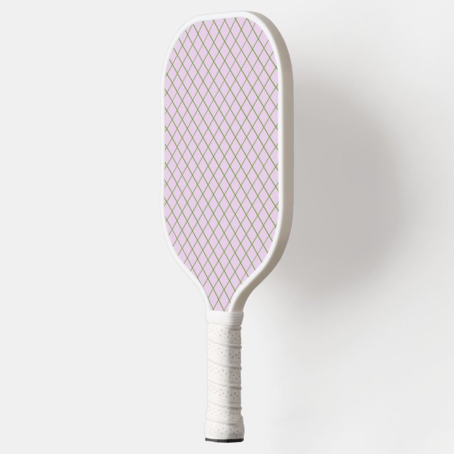 Grünes Netz auf rosafarbenem Paddel Pickleball Schläger (Links)