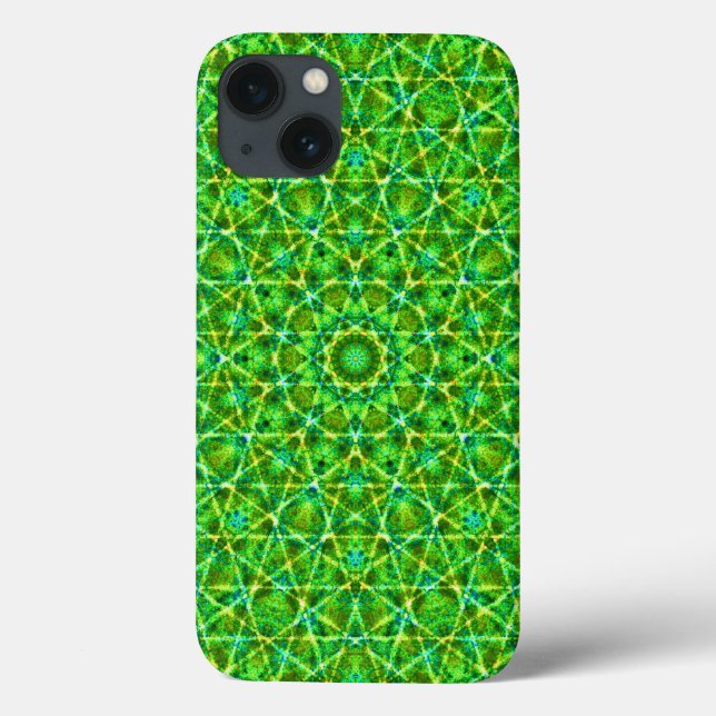 Grünes Netz Kaleidoskop/Grünes Kaleidoskop-Netz Case-Mate iPhone Hülle (Rückseite)