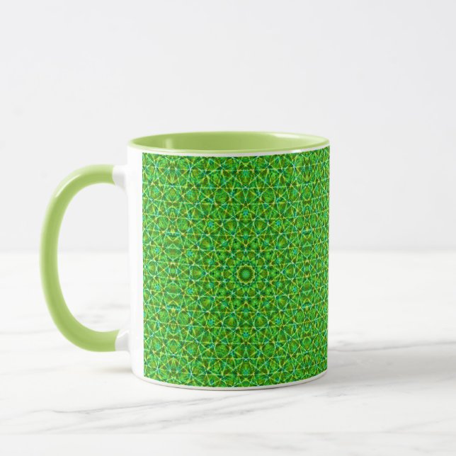 Grünes Netz Kaleidoskop/Grünes Kaleidoskop-Netz Tasse (Links)